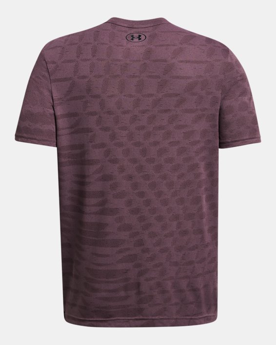 男士UA Seamless Ripple短袖T恤 in Purple image number 5